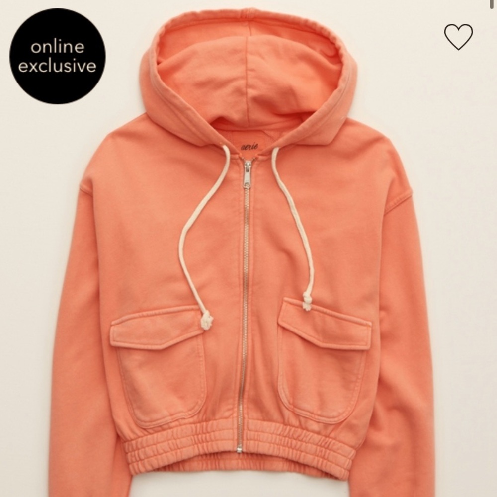 Aerie pocketed hoodie cropped small